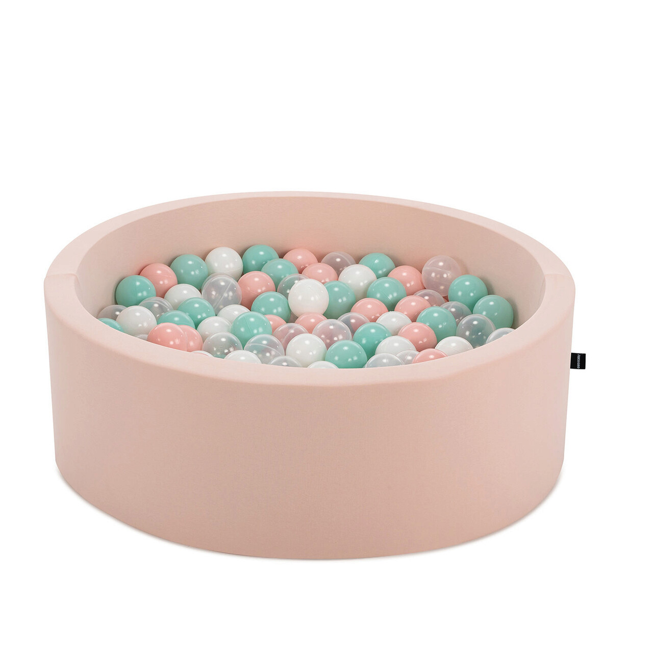 Piscina cu bile, Bubble Pop v1, 200 bile, Ø85 x 30 cm, bumbac/plastic, roz - imagine 3